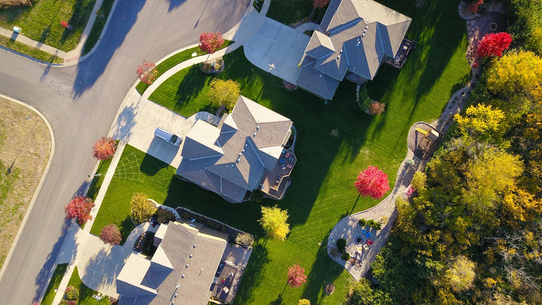 bird s eye view of rooftops